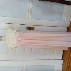 Vintage Christian Dior nightgown S pink lace